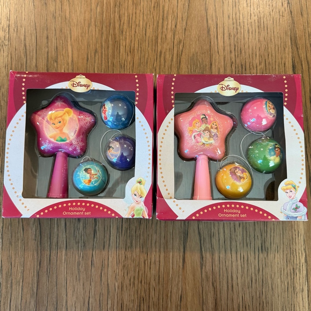 Disney Holiday Ornament Sets- Tinker Bell & Disney Princesses NEW